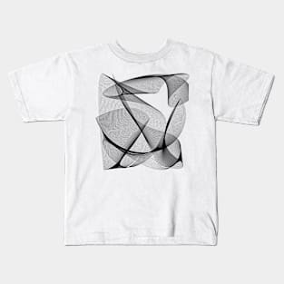 Geometric Abstract II Black and White Kids T-Shirt